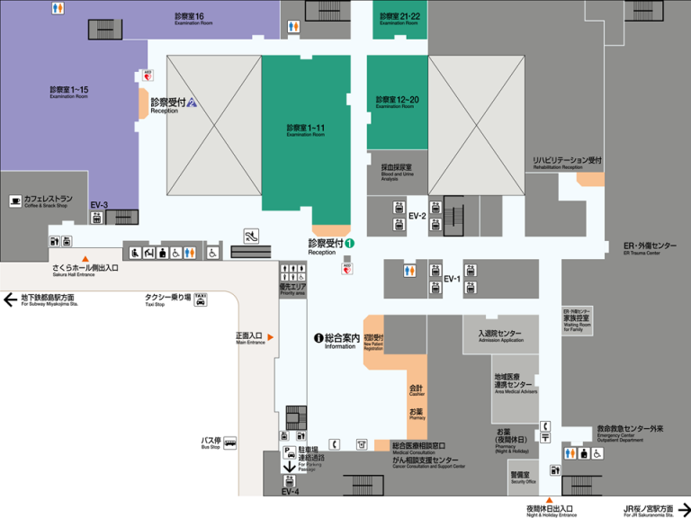 大阪市立総合医療センター１階平面図